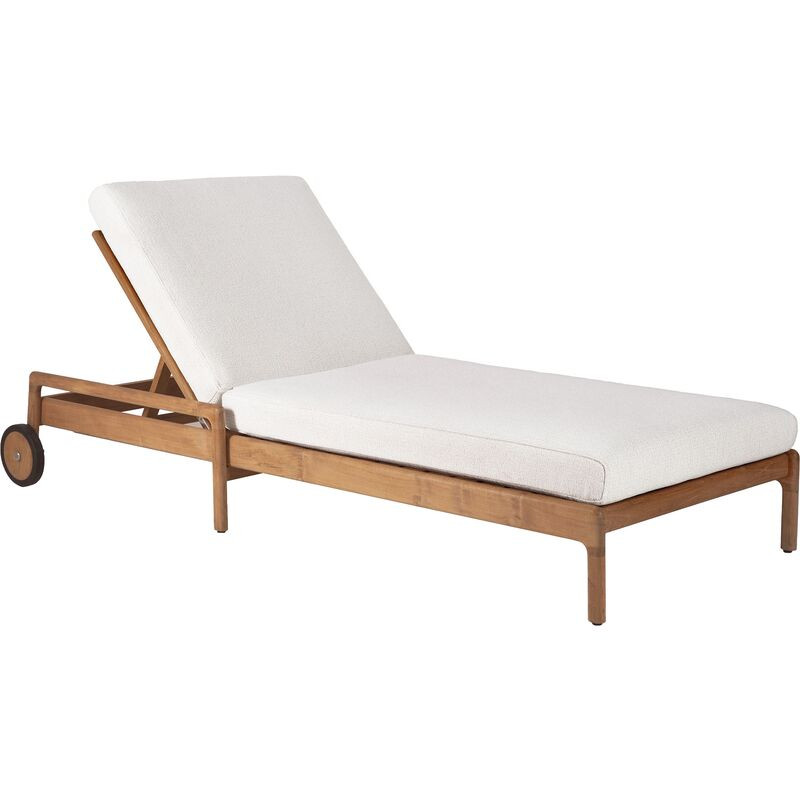 Jack Outdoor Teak Adjustable Lounger, Natural/Off-White | One Kings Lane
