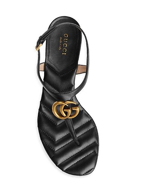 GG Leather Block-Heel Sandals | Saks Fifth Avenue