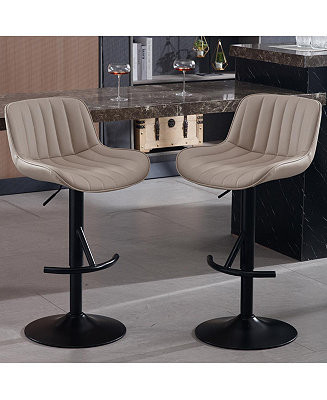Adjustable swivel Light Luxury Premium bar stool for Kitchen Counter and Dining Room set of 2 KHA... | Macy's
