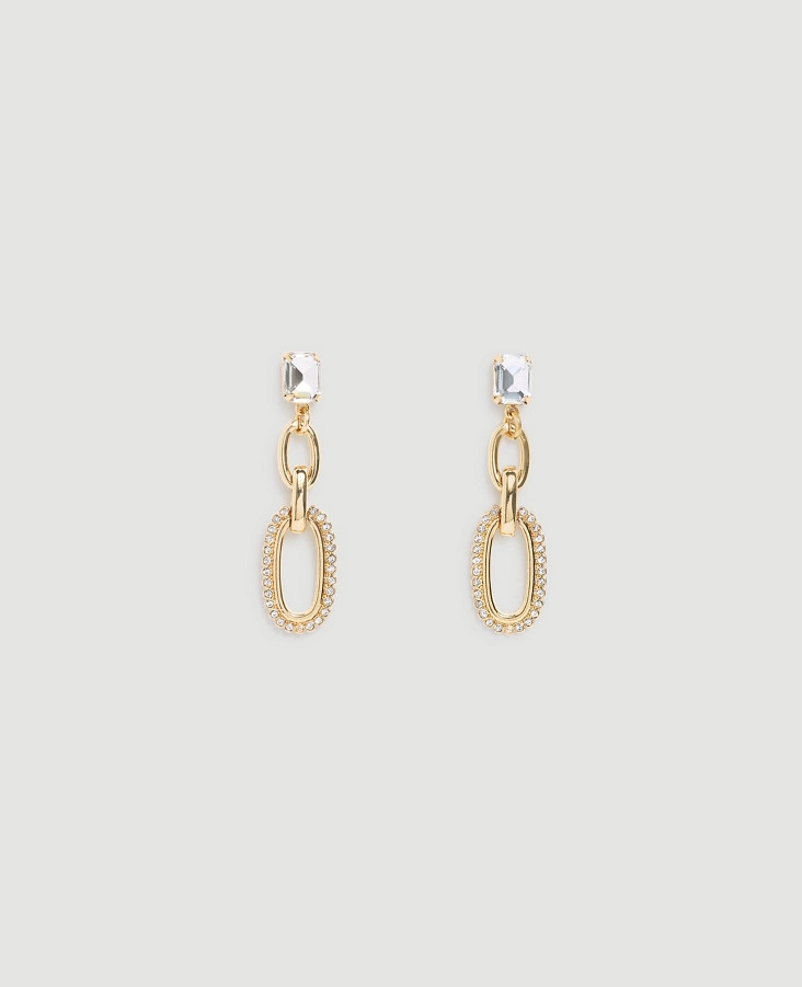 PAVE CHAIN DROP EARRINGS | Ann Taylor Factory