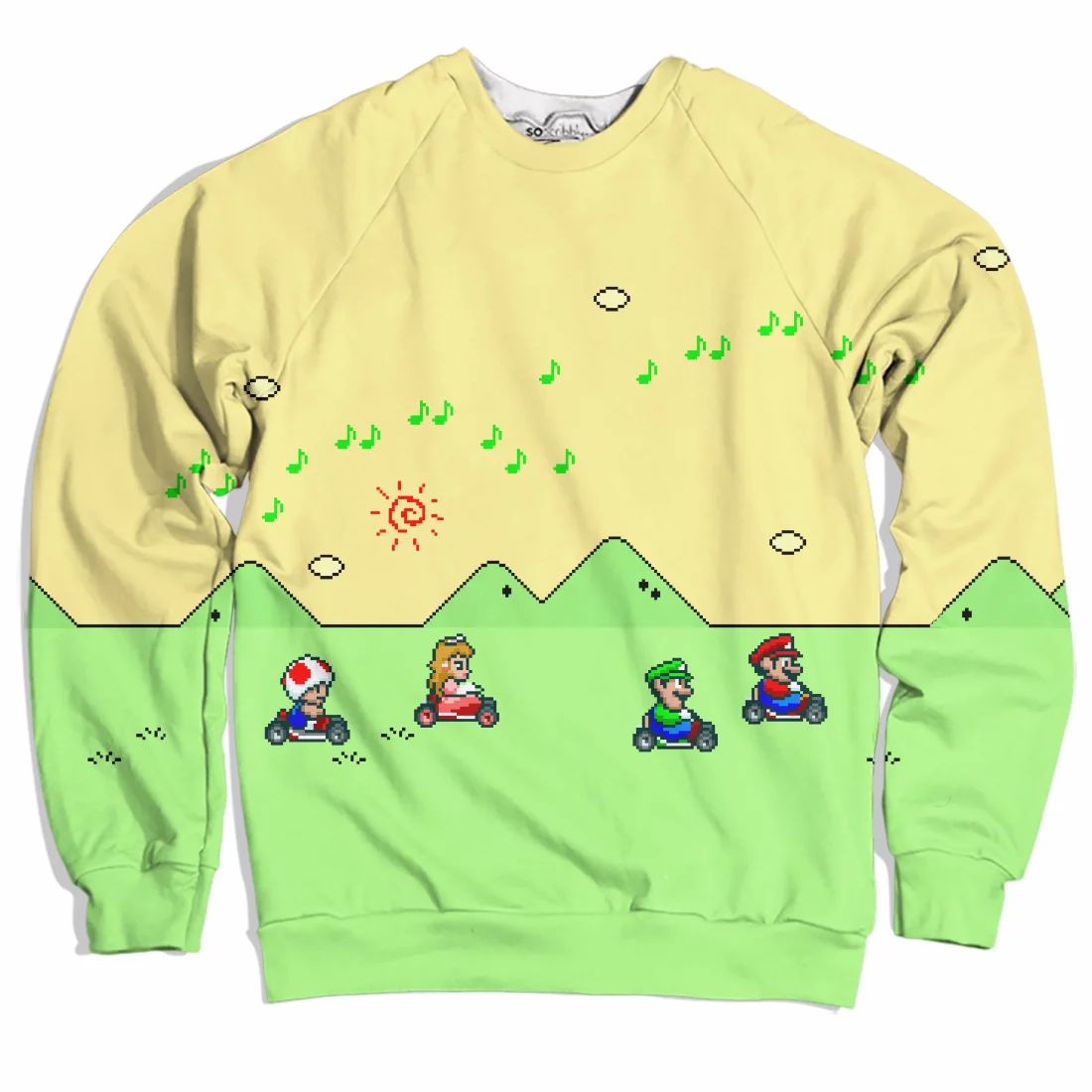 Super Mario Kart Long Sleeve Graphic Sweatshirt | Unisex, Up to 4XL - Walmart.com | Walmart (US)