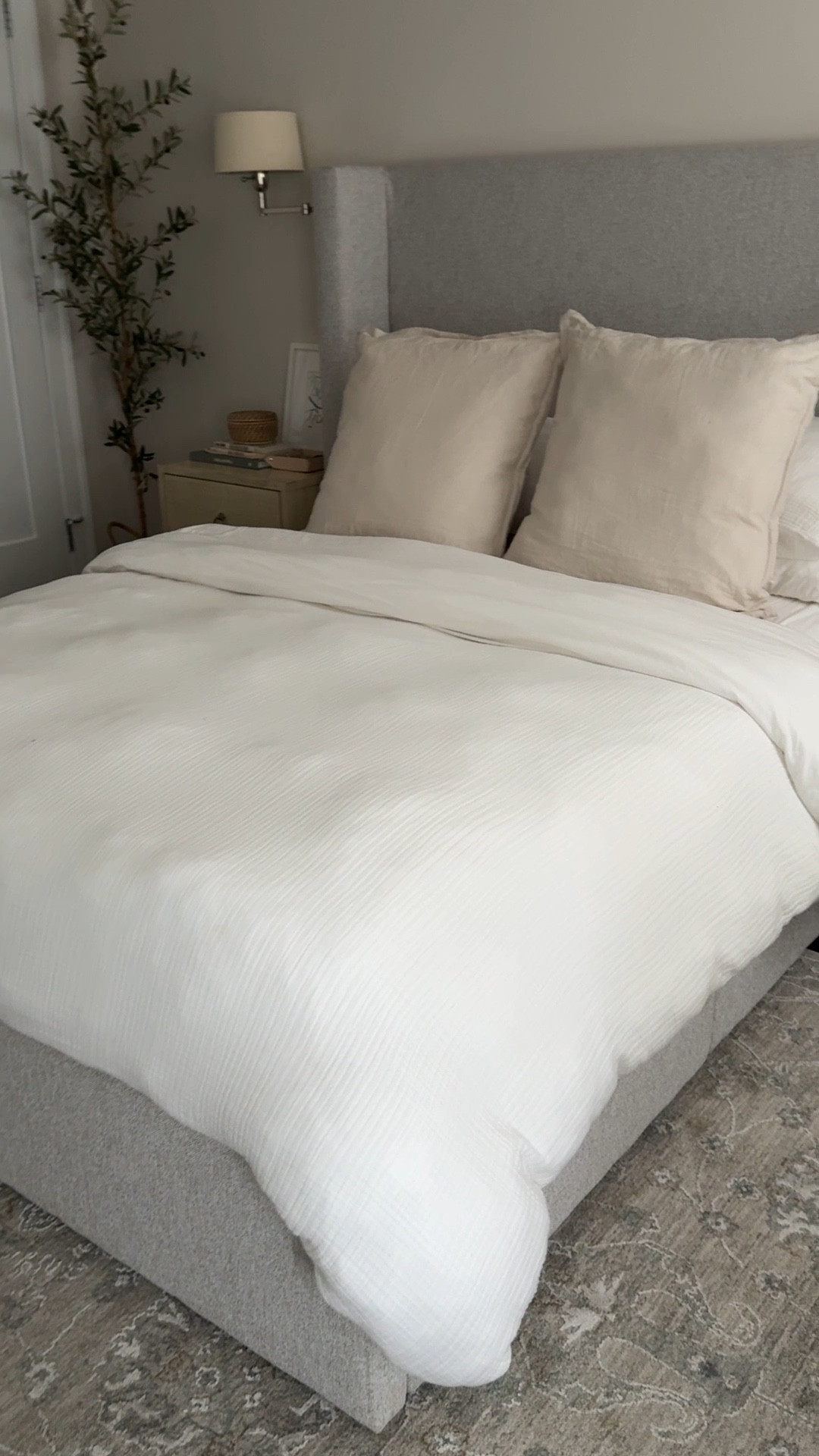 Quality bedding at a good value

• Airy gauze duvet set - soft, airy, and a great value. Have had for a few years and it’s held up well with use.

• quince linen Euro sham pillowcases

• super soft bamboo sheet set

• west elm bed with storage 

• quince rug 

#LTKHome