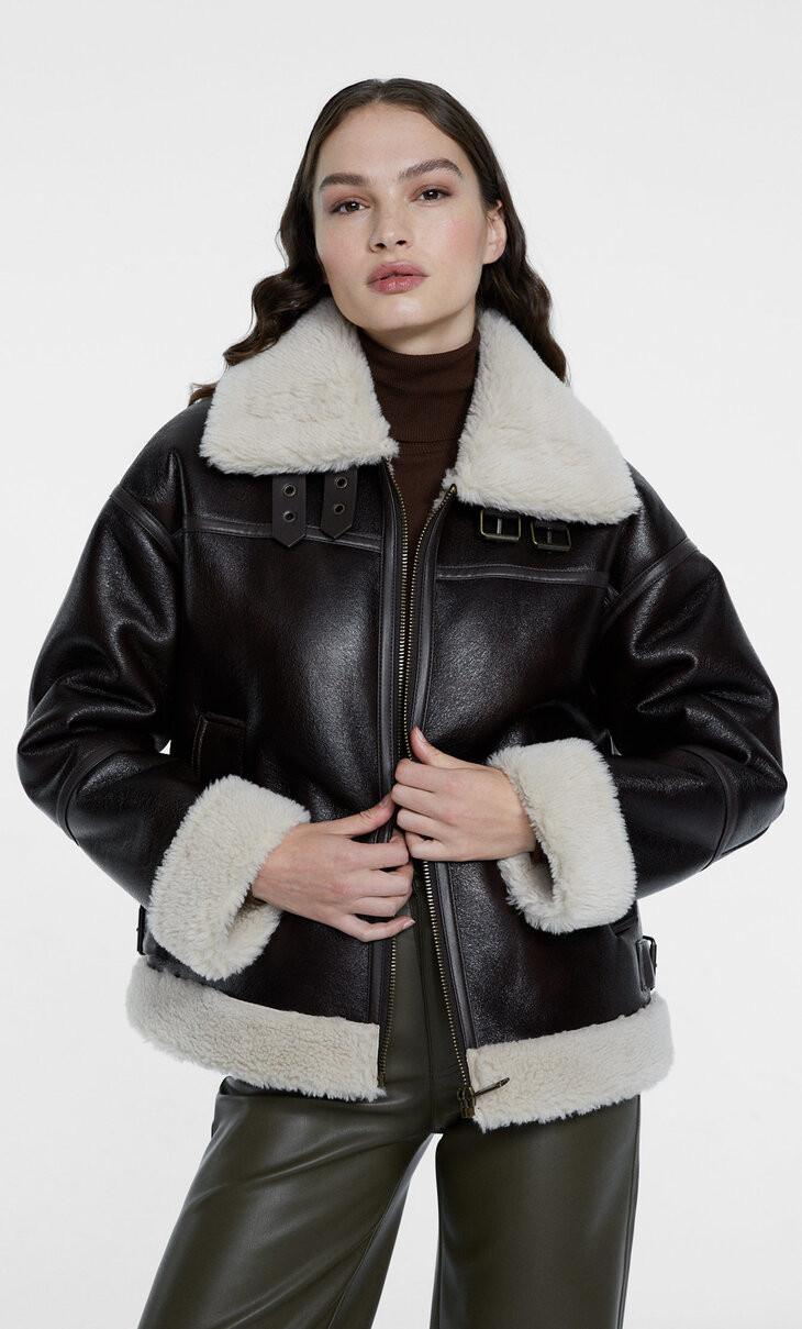 Vintage double-faced aviator jacket | Stradivarius US