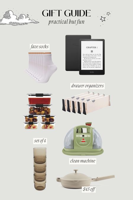 Practical gift ideas! Kindle, new pan, couch/carpet cleaner, socks, kitchen containers 

#LTKSeasonal #LTKGiftGuide #LTKhome