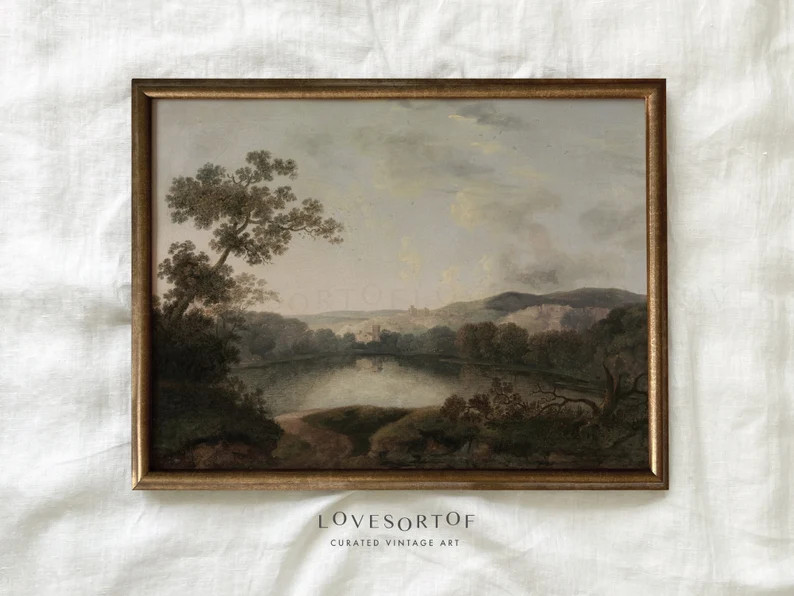 Hidden Lake - Vintage Art Print - Landscape Painting - Bedroom Decor - Moody Landscape - Gallery ... | Etsy (US)