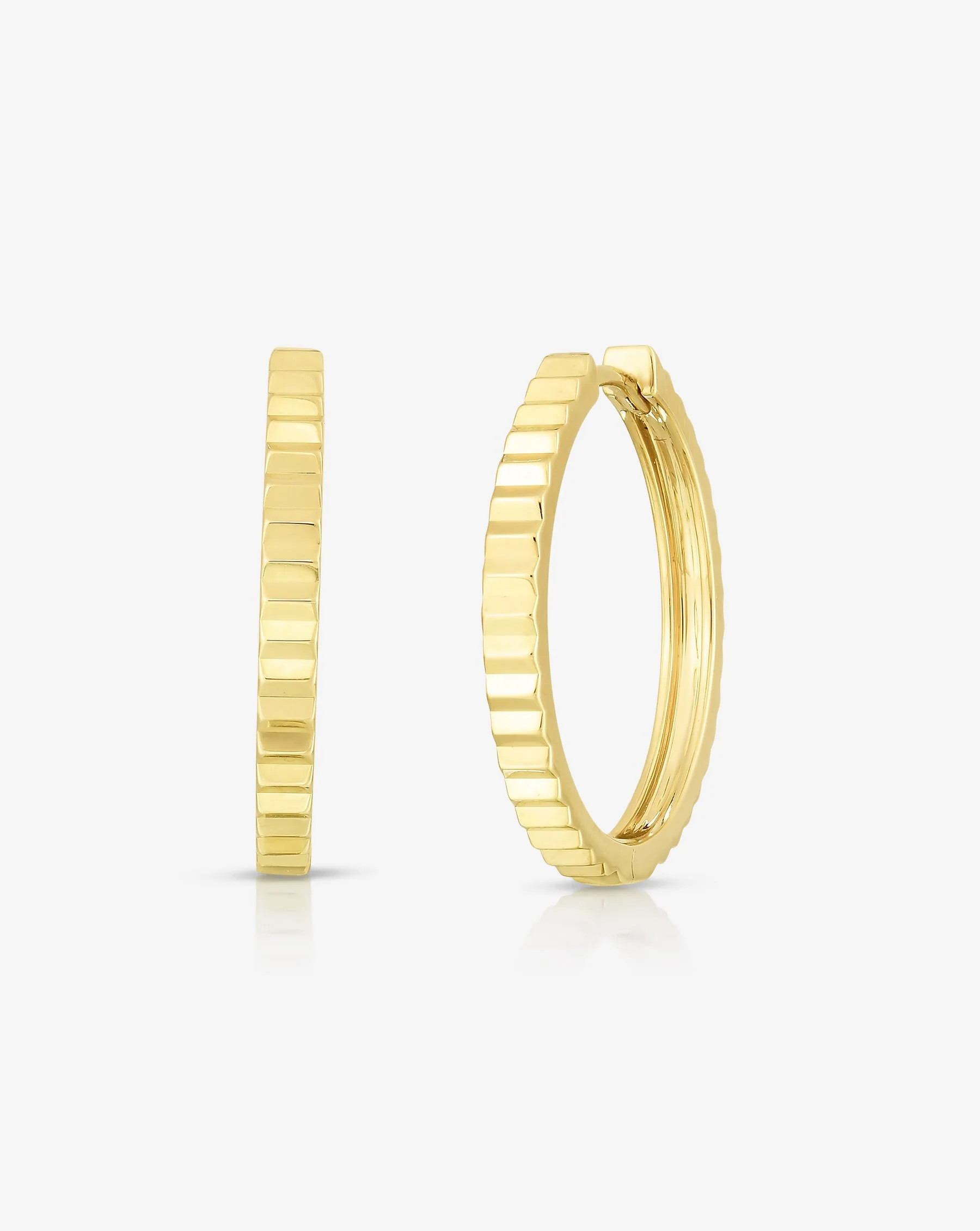Slim Fluted Gold Hoops | Ring Concierge