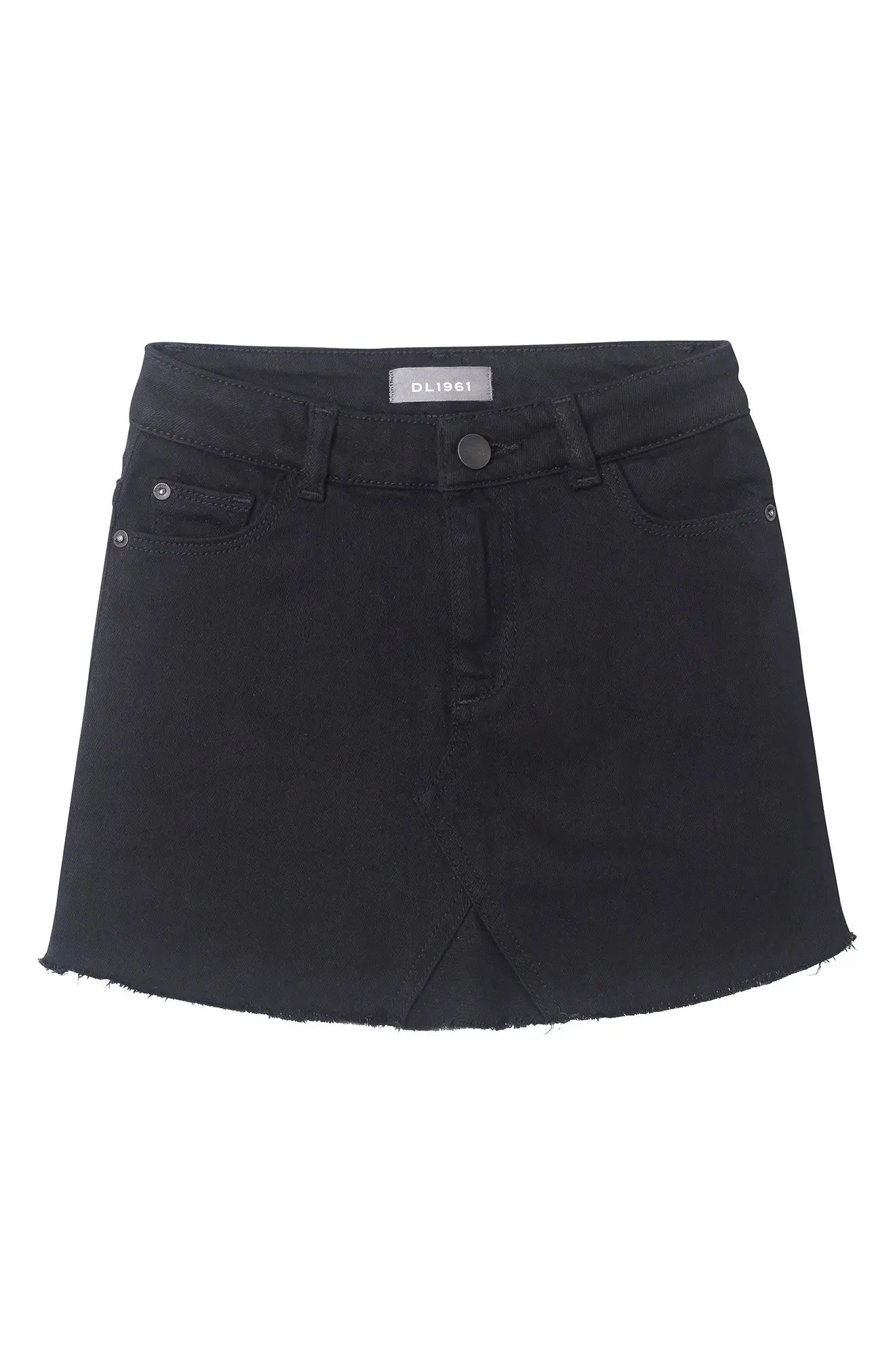 Girl's Dl1961 Cutoff Black Denim Skirt, Size 10 - Black | Nordstrom
