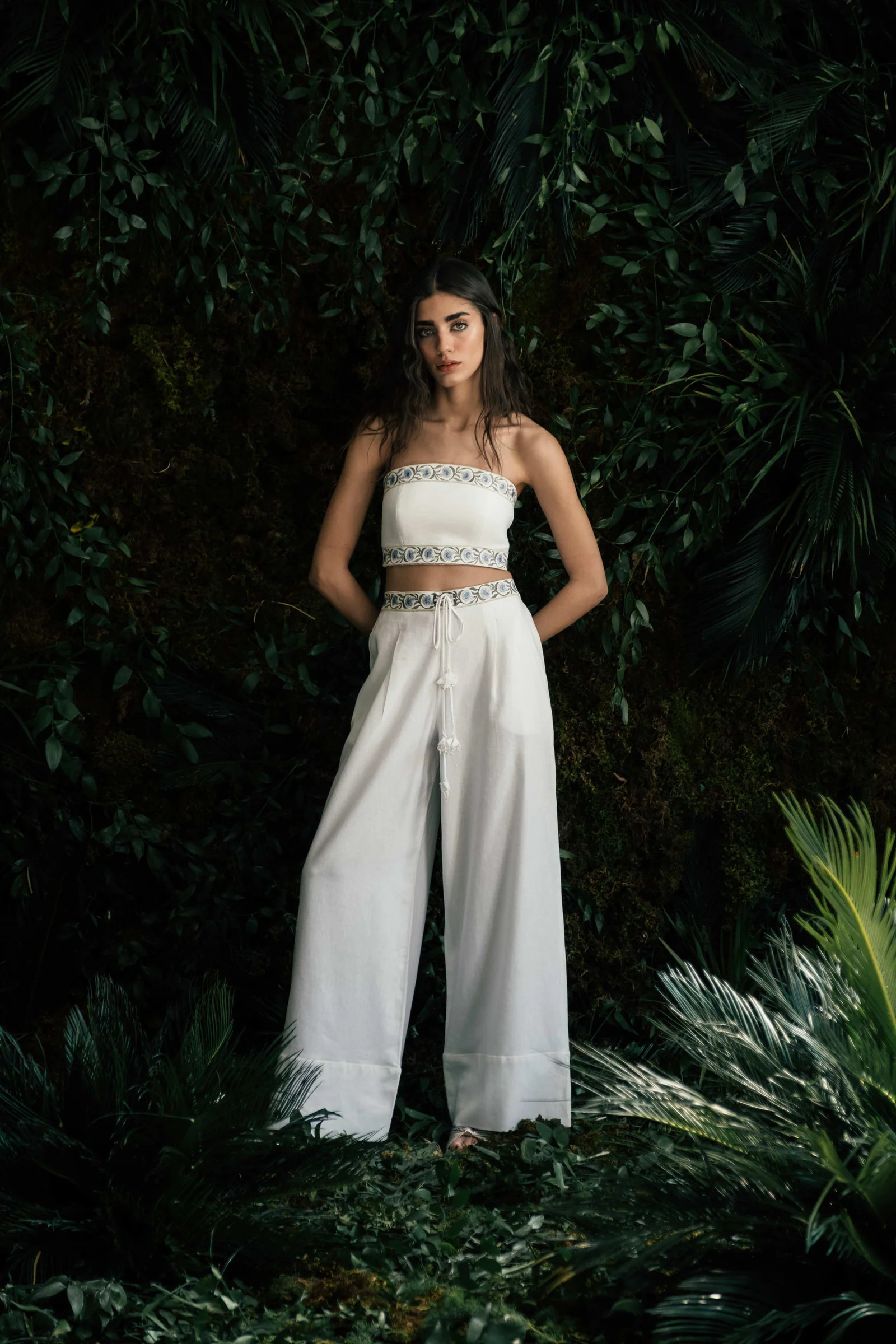 Carnation Pants - White & Blue | Rosewater Collective