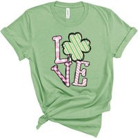 Love Shamrock St. Patrick's Day Shirt Cute Pink Green Lucky St Patricks Tshirt For Women Teen Girl Kid Toddler Four Leaf Clover Saint Paddy | Etsy (US)