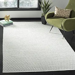 SAFAVIEH Montauk Collection Accent Rug - 3' x 5', Light Green & Ivory, Handmade Cotton, Ideal for... | Amazon (US)