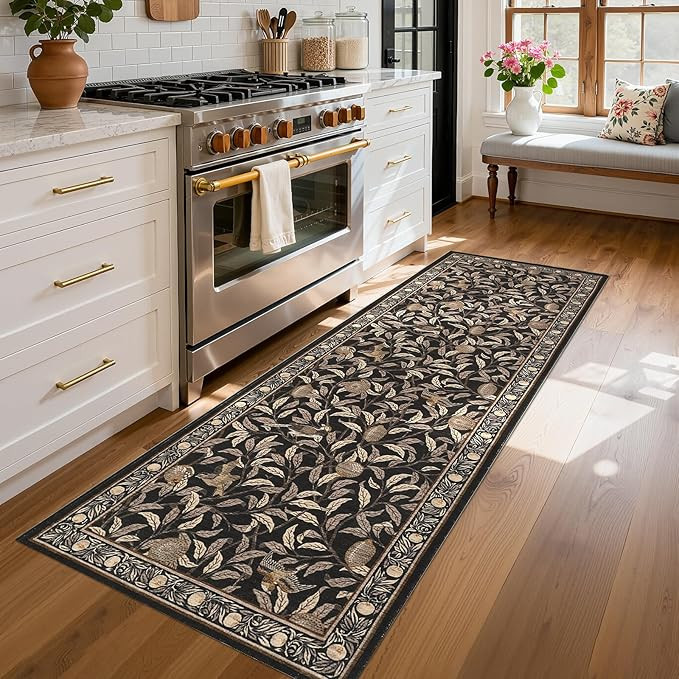 GarveeHome 2x6 Runners for Hallways Non Slip, Boho Leaf Kitchen Runner Rug Washable Rugs for Bedr... | Amazon (US)