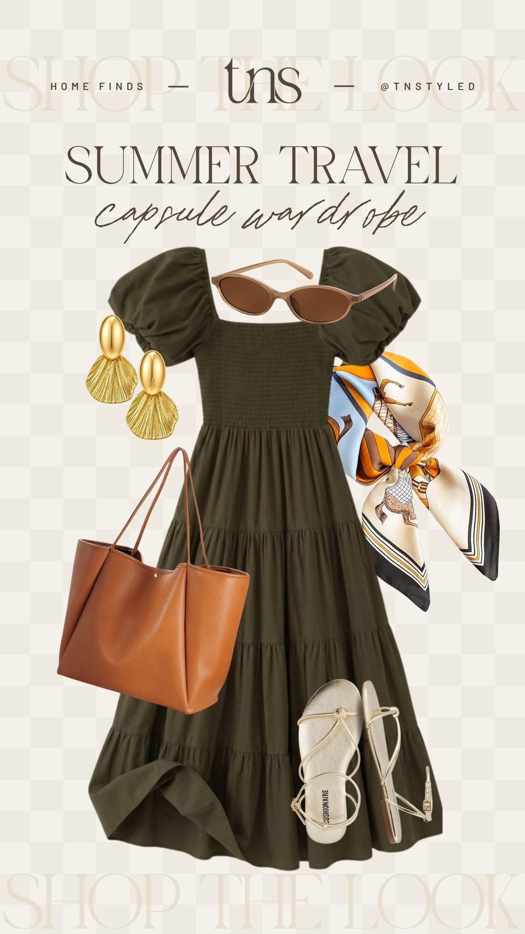 Summer travel look! Dress, sandals, sunglasses, and accessories to keep you stylish. #summertravel #amazonfashion 

 #LTKootd #LTKSeasonal #LTKTravel