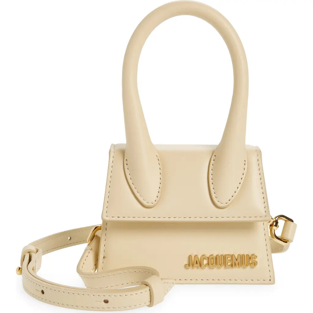Jacquemus Le Chiquito Leather Mini Top Handle Bag in Ivory at Nordstrom | Nordstrom