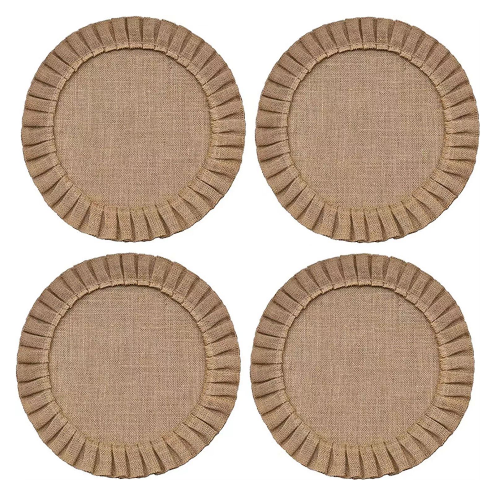 Zexumo Burlap Round Braided Placemats Set of 4 for Dining Tables 15 Inch Heat Resistant Jute Tabl... | Walmart (US)