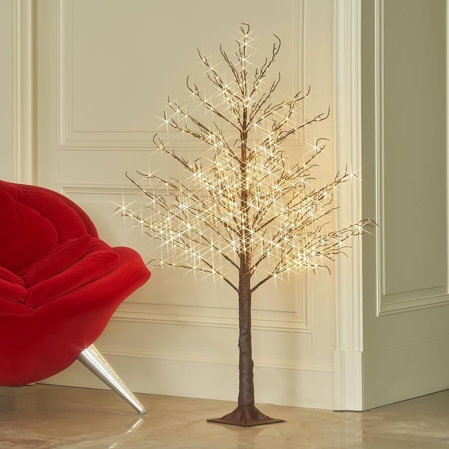 Hairui Lighted Brown Tree Plug in 4FT 430 LED Artificial Twig Tree with Lights for Christmas Holi... | Amazon (US)