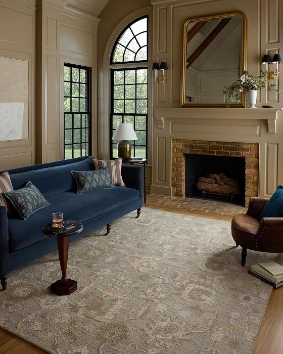 Loloi Chris Loves Julia Dorothea Collection DRT-01 Stone/Multi 9'-3" x 13' Area Rug Wool Neutral ... | Amazon (US)