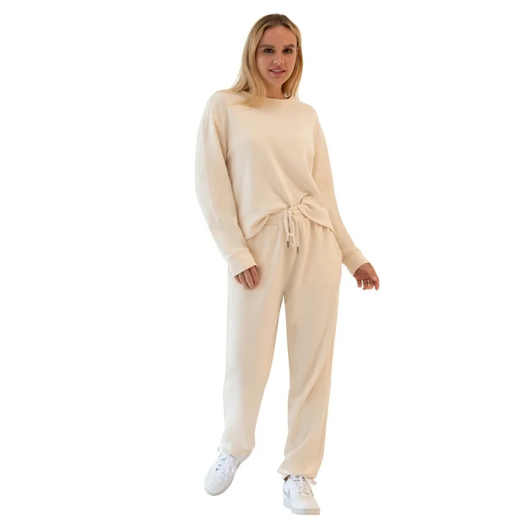 Hard Tail Women's French Terry Sweatshirt and Pant Set, 2-Piece, Sizes S-3X | Walmart (US)