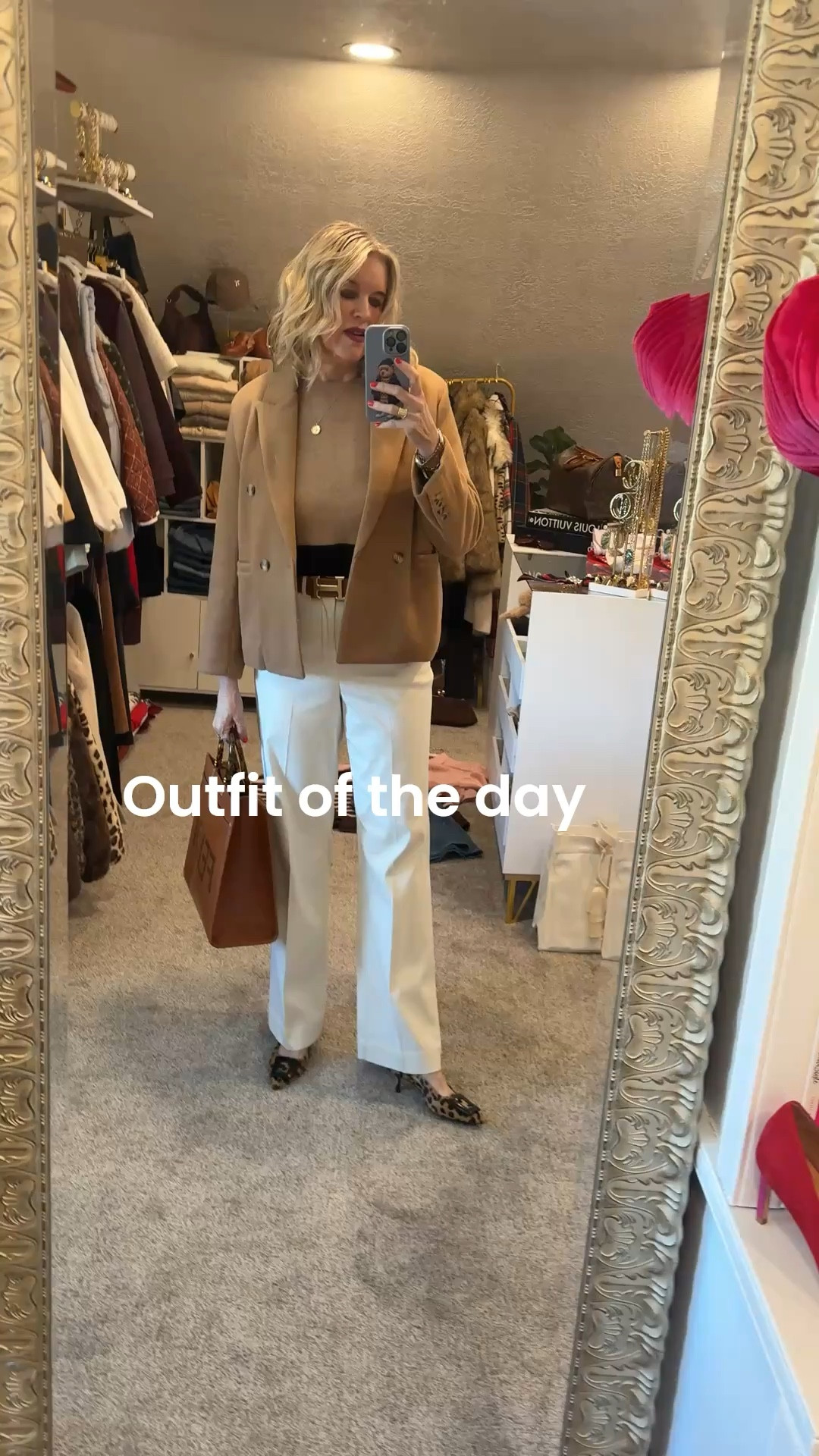 Outfit of the day

Fendi leather tote with tortoise handles 

Best selling Sunnies
🕶️ Tom ford inspired by.. comes in a two pack for under $20 

Lip combo linked as well as compass necklace 

Camel hip length coat, so affordable and comes in other colors and fits tts

Cashmere sweater by Chicos (old linked) similar 

New Spanx front pocket trouser 
Fit tts save 15% off with code Deardarcyxspanx 

Fendi designer bag 

Leopard kitten heal (old Anthro) 
I linked similarr

Hermes designer belt 


#LTKootd #LTKOver40 #LTKgrwm