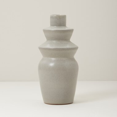 OUI MODERN TERRACOTTA vase WITH MATTE GREY GLAZE | Indigo (CA)