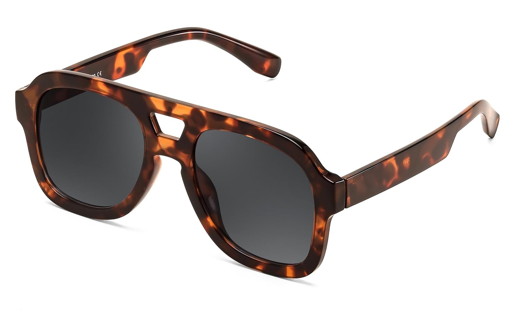 FEISEDY Vintage Aviator Sunglasses Double Bridge Women Men Large Square Thick Frame Trendy Eyewea... | Amazon (US)