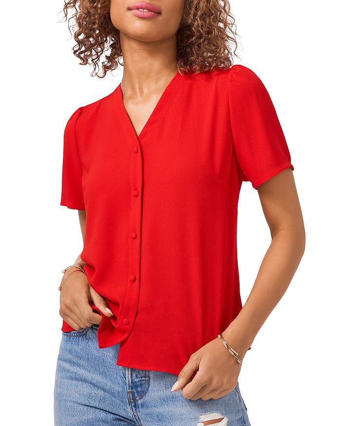 Puff Sleeve Button Up Shirt | Bloomingdale's (US)