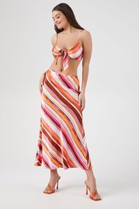 Striped Satin Maxi Skirt | Forever 21 (US)