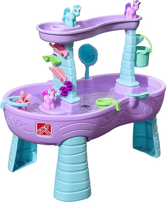 Step2 Rain Showers and Unicorns Water Table, Kids Water and Sand Activity Sensory Playset, Summer... | Amazon (US)