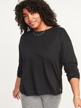 Long-Sleeve Vintage Loose T-Shirt for Women | Old Navy (US)