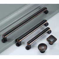 Black Handle Furniture Drawer Pull Cabinet Black Closet Door Single Hole Round Knob Square -A640 | Etsy (US)