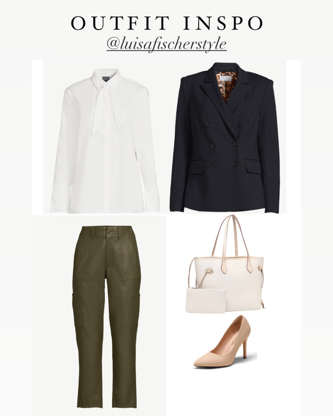 outfit inspo | tailored shirt | dressy pants | blazer | tote bag | pumps | heels | date night outfit | work outfit | office outfit | outfit idea | fall outfit

#LTKSeasonal #LTKfindsunder50 #LTKworkwear