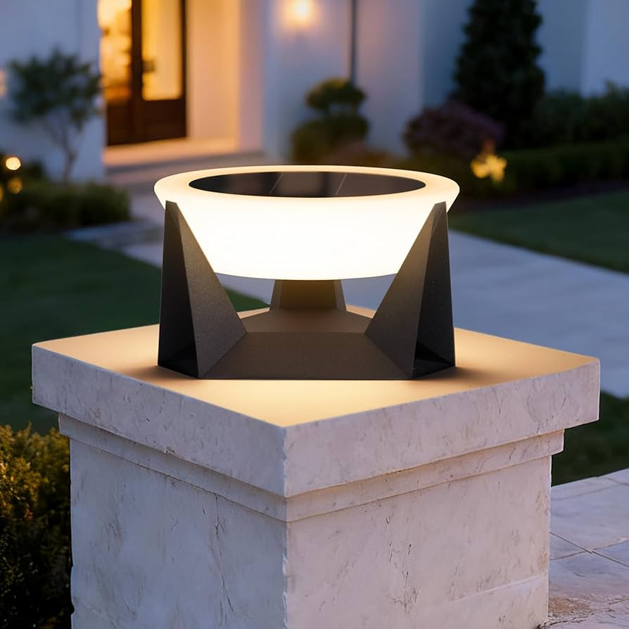 Luz solar para poste de 14.9 pulgadas, funciona con energía solar, para exteriores, impermeable,... | Amazon (US)