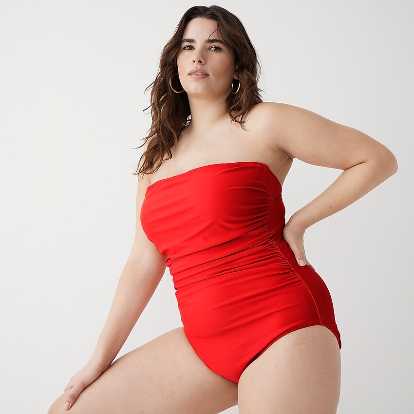 Ruched bandeau one-piece | J. Crew US