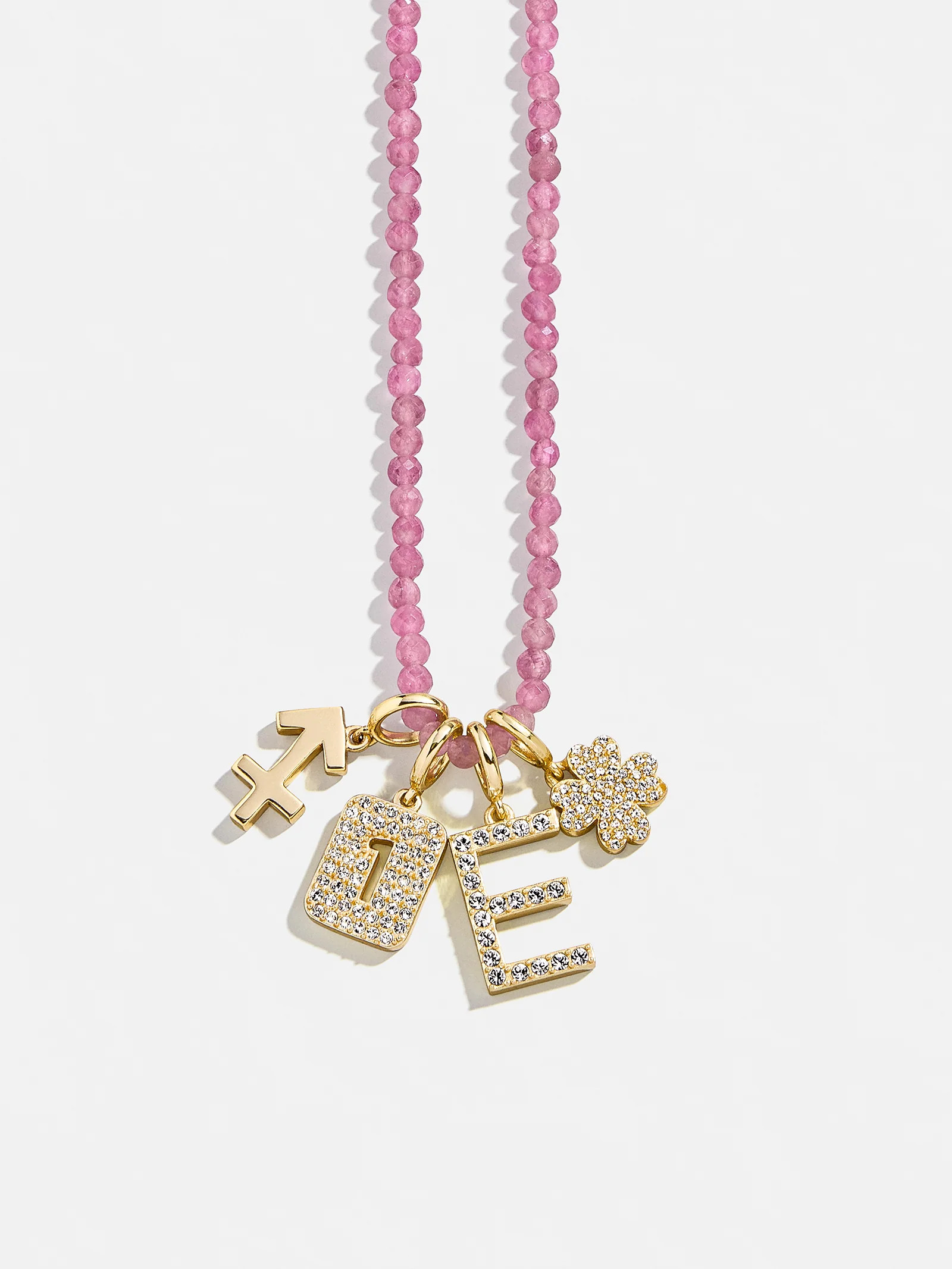 Semi-Precious Cluster Charm Necklace - Pink Tourmaline Chain | BaubleBar