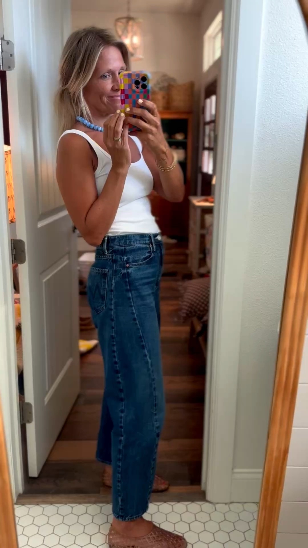 One of my favorite outfits! A save top and splurge pants I wear all the time!
The tank top is true to size. I’m in a medium. The jeans, I size up one in this style. I wear a 28 normally and these are a 29.

#LTKootd #LTKgrwm #LTKdayinmylife
