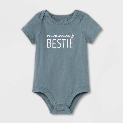 Grayson Mini Baby 'Mama's Bestie' Slate Bodysuit - Blue | Target