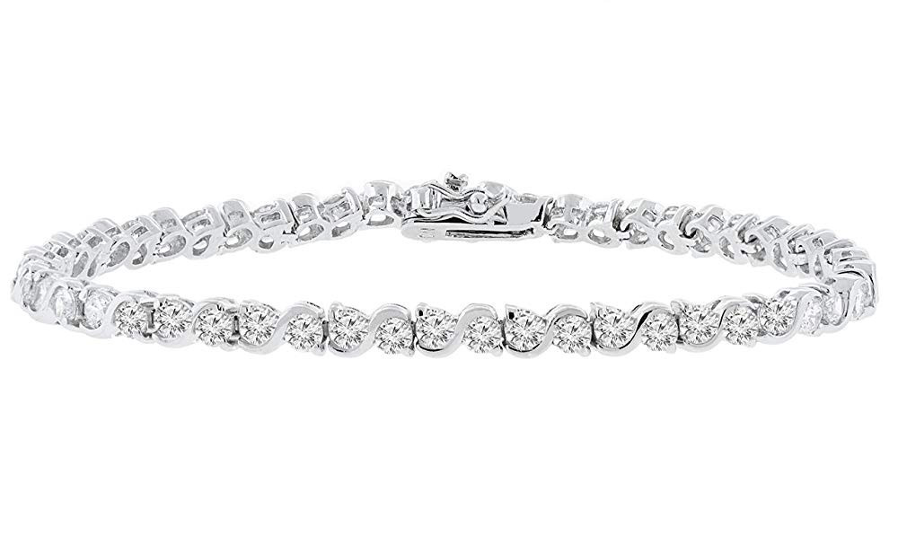Ezra 7.5 18k Infinity Tennis Bracelet, White Gold Plated Bangle Bracelet, Walmart Finds | Walmart (US)