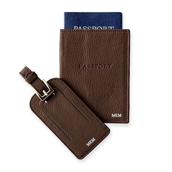Leather Luggage Tag &amp; Passport Case Set | Mark and Graham