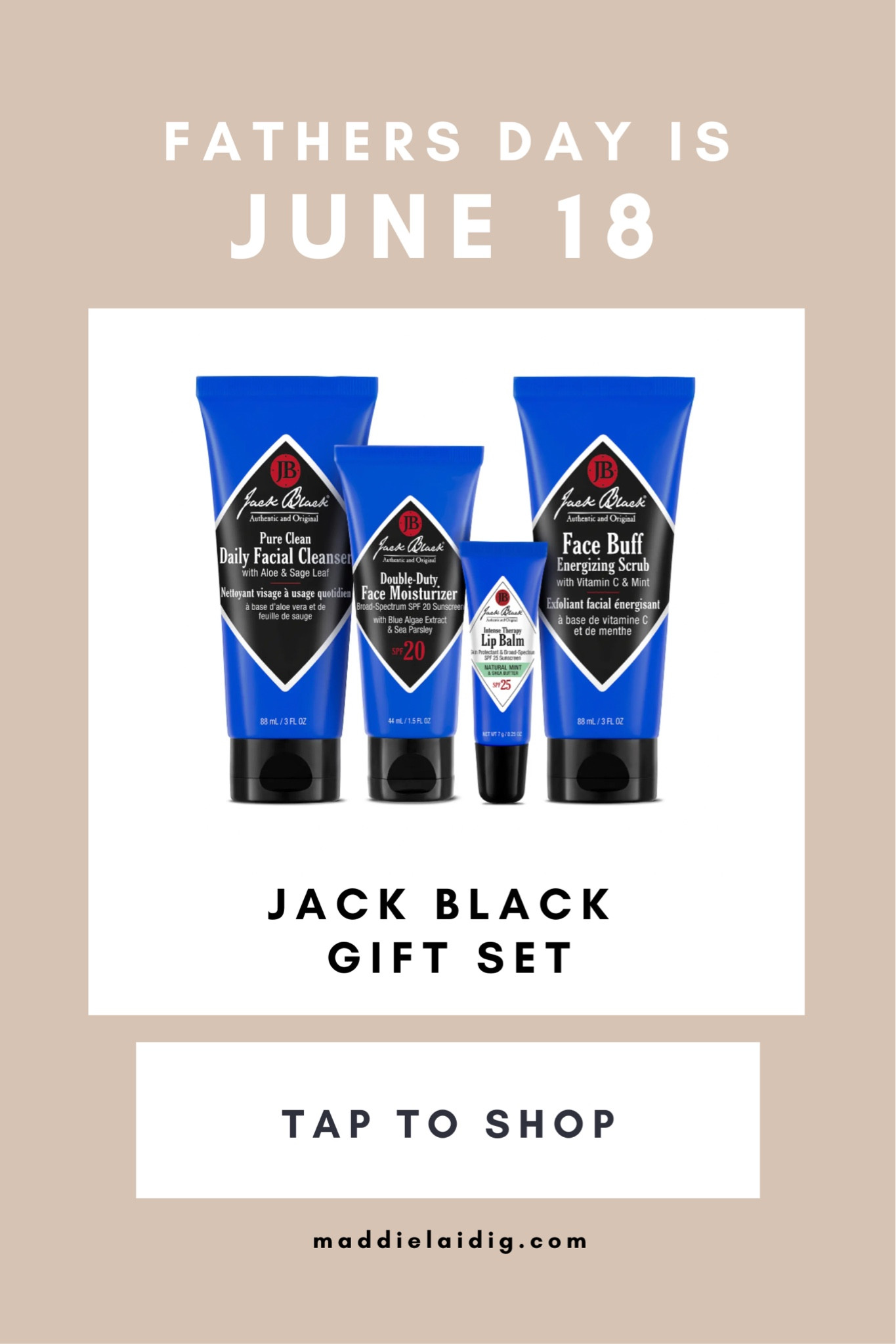 Father’s Day is coming! Nate loves this jack black product line and there are so many products to choose from for grooming! #giftguide #fathersday

#LTKGiftGuide #LTKmens #LTKFind