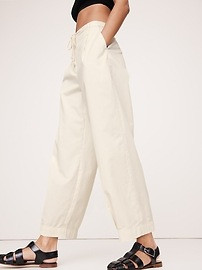 High-Rise Pleated Cotton Poplin Cropped Pant | Banana Republic (US)