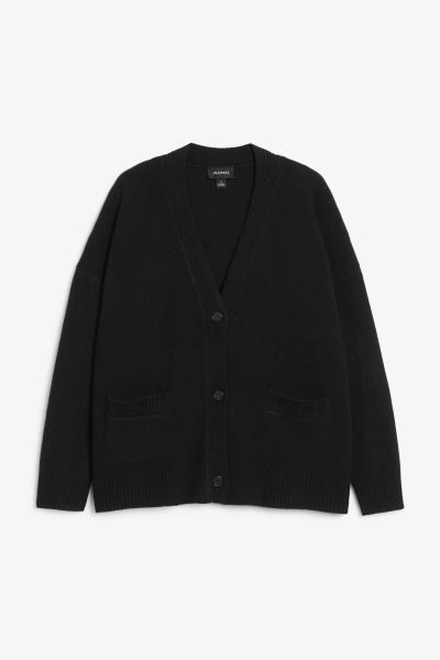 Relaxed knitted cardigan - Dusty green - Ladies | H&M GB | H&M (UK, MY, IN, SG, PH, TW, HK)