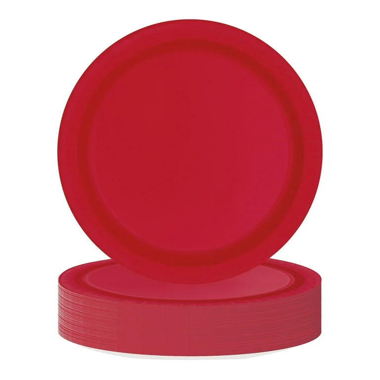 Way to Celebrate! Red Paper Dinner Plates, 9in, 20ct | Walmart (US)
