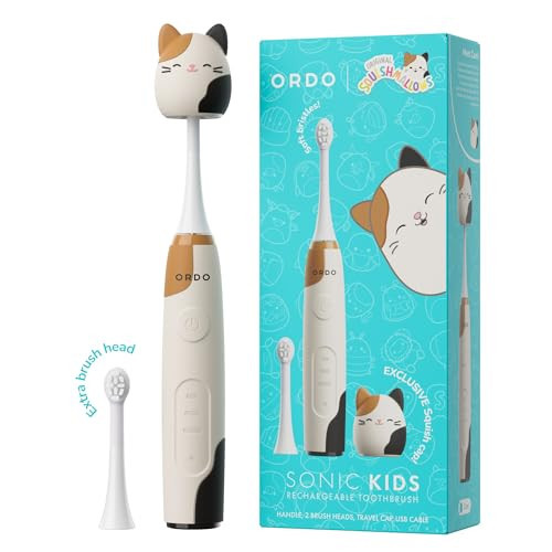 ORDO Squishmallows Electric Toothbrush, Sonic Toothbrushes for Kids, Rechargeable, 3 Brushing Modes, Over 5 Weeks Battery Life Extra Brush Head Included, Gift for Kids Aged 4 Years and Up, Cam | Amazon (US)