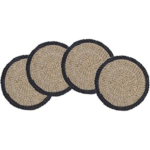 Eshow Round Woven Placemats for Dining Table, Set of 4 Handmade Straw Table Mat 13'' | Amazon (US)