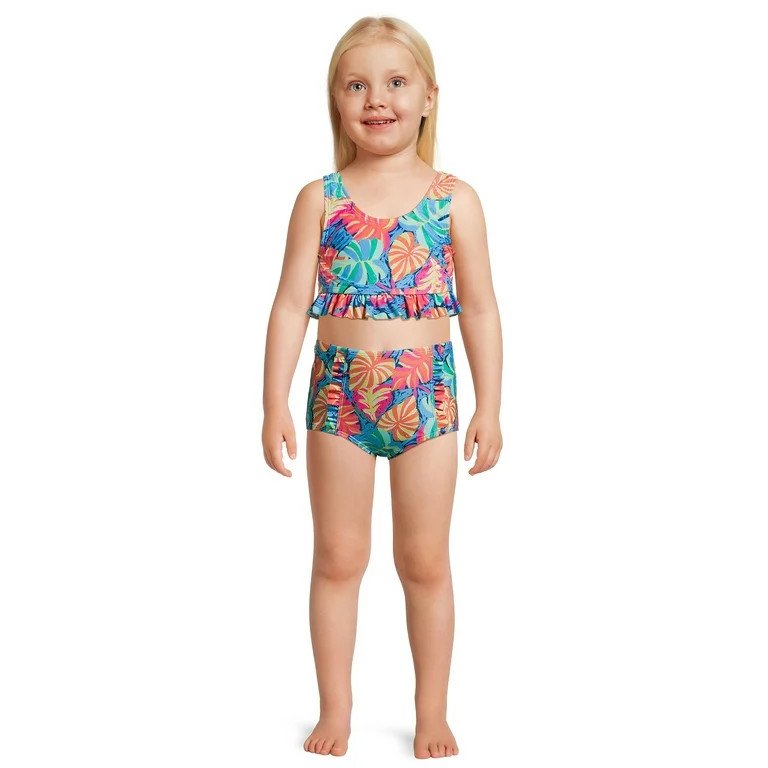 Wonder Nation Toddler Girl Ruffle Bikini Swimsuit, Sizes 12M-5T | Walmart (US)