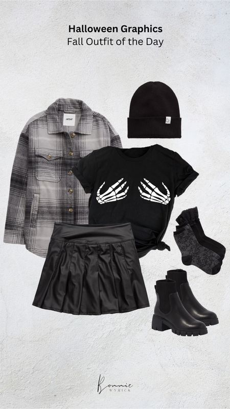 Halloween Graphic Tee OOTD 🖤 Fall Outfits | Midsize Fashion | Halloween Graphics | Outfit Styling | Leather Skirt | Plaid Shacket

#LTKSeasonal #LTKHalloween #LTKmidsize