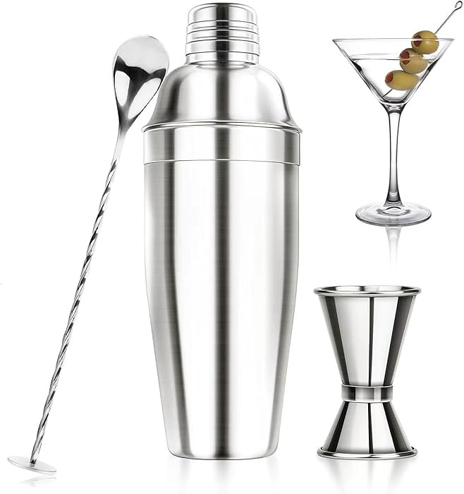 Ohtomber 24OZ Cocktail Shaker Set - Cocktail Bar Martini Drink Shaker Set with Strainer, Stainles... | Amazon (US)