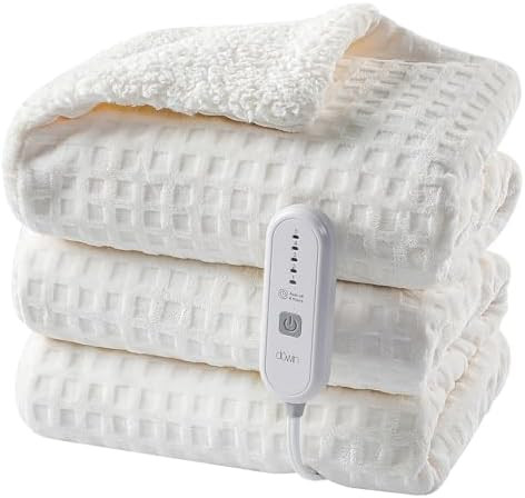 Dowin Heated Blanket Electric Blanket - Throw Size Waffle Fleece Heating Warming Blankets with Au... | Amazon (US)