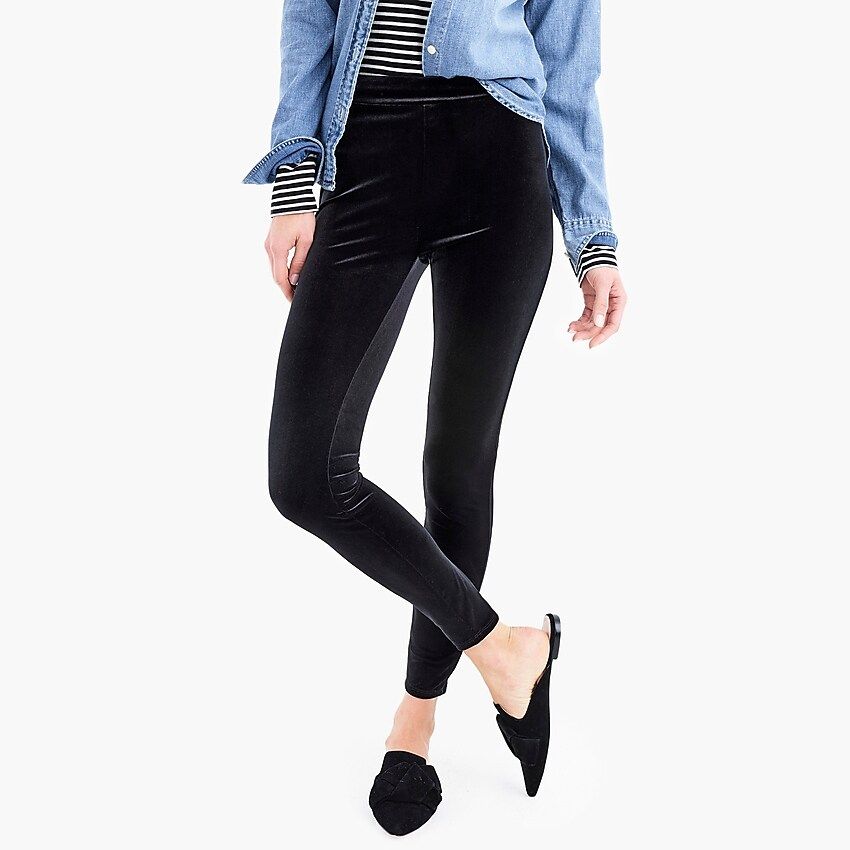 Stretch velvet leggings | J.Crew US