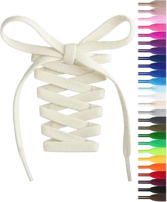 Handshop Flat Shoelaces 5/16" - 20 Colors in 36"-72" Shoe Laces For Sneakers | Amazon (US)