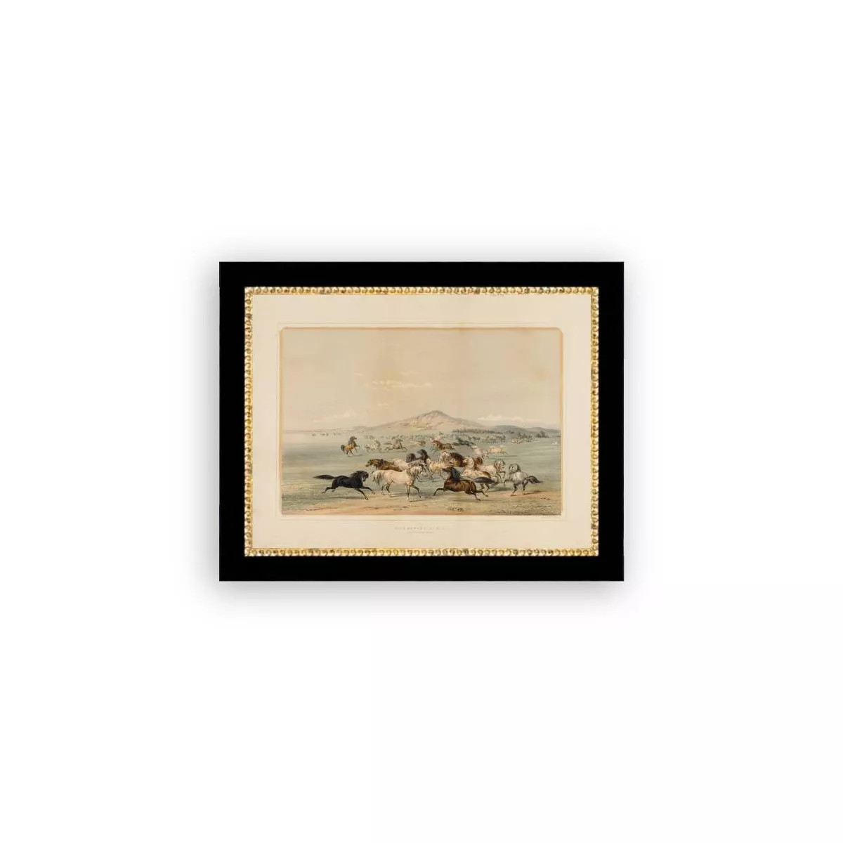 Petal Lane 9"x7" Field of Horses Wall Art: Vintage Style, Mixed Media, Framed Canvas, Sawtooth Ba... | Target